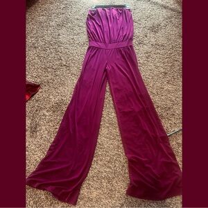 Veronica M Strapless Plum Jumpsuit
